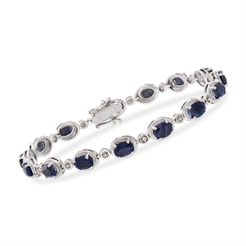 Ross-Simons sapphire bracelet with diamond accents in sterling silver