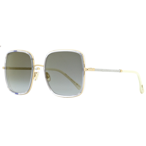 Jimmy Choo womens square sunglasses jayla lojfq gold/crystal/white 57mm