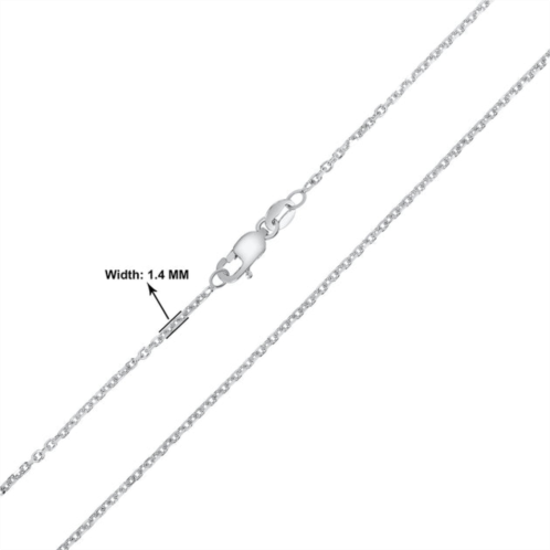 Monary 14k white gold 1.4mm diamond cut cable chain with lobster clasp - 18 inch