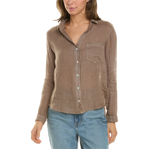 Bella Dahl pocket linen-blend button-down shirt