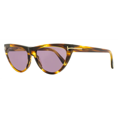 Tom Ford womens cat eye sunglasses tf990 amber-02 55y honey havana 56mm