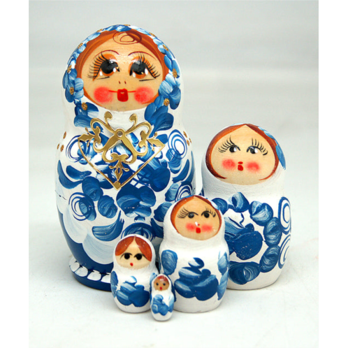 G. DeBrekht designocracy fine china 5-piece russian matreshka nested doll
