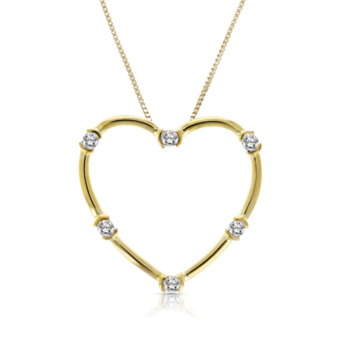 Vir Jewels 1/5 cttw diamond heart pendant necklace 10k yellow gold with 18 inch chain