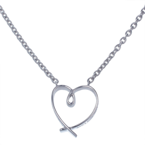 Vir Jewels heart pendant necklace in .925 sterling silver with chain one life one love