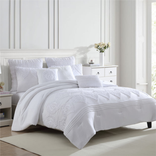Modern Threads - valeria collection 8-piece comforter set - reversible embroidered elegant bed set - includes comforter, shams, & decorative pillows - luxurious bedding king