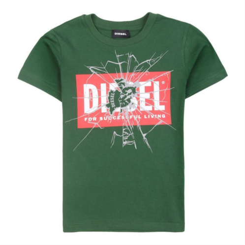 Diesel green shatter logo t-shirt