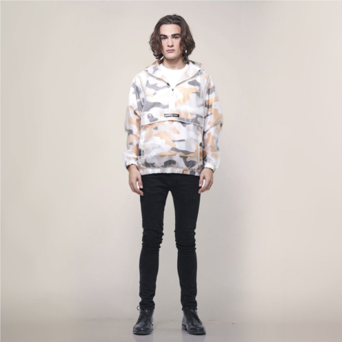 Members Only mens printed camo + translucent layering jacket