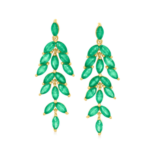 Ross-Simons emerald chandelier earrings in 18kt gold over sterling