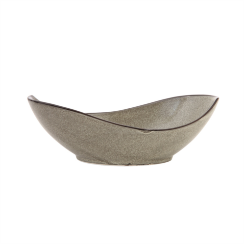 D&V ston porcelain dinnerware oval bowl, 12.25-inch, set of 3