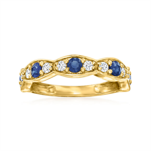 Ross-Simons sapphire and . diamond ring in 14kt yellow gold