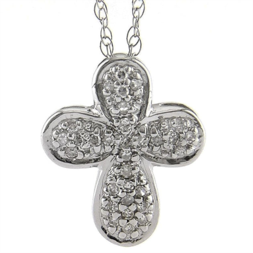 Monary pave cross necklace (wg)