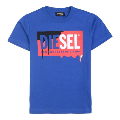 Diesel blue drip logo t-shirt