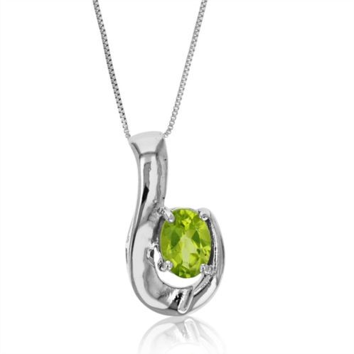 Vir Jewels 0.70 cttw peridot pendant .925 sterling silver with 18 inch chain