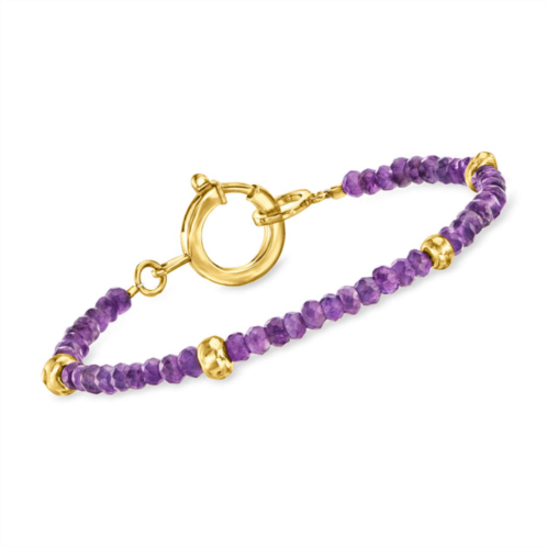 Ross-Simons amethyst bead bracelet with 18kt gold over sterling