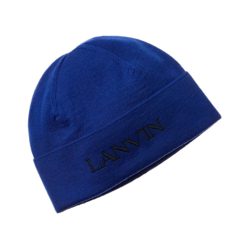 LANVIN logo embroidery wool hat