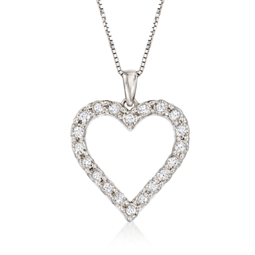 Ross-Simons diamond heart pendant necklace in sterling silver