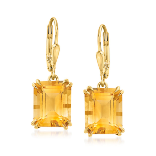 Ross-Simons citrine drop earrings in 18kt gold over sterling