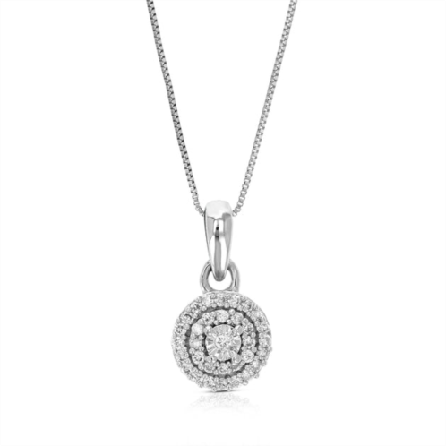 Vir Jewels 1/16 cttw lab grown diamond fashion pendant necklace .925 sterling silver 2/5 inch with 18 inch chain