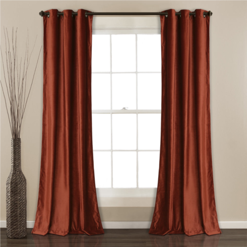 Lush Decor prima velvet solid grommet light filtering window curtain panel set