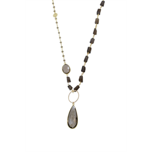 A Blonde and Her Bag kaylee necklace in smoky quartz