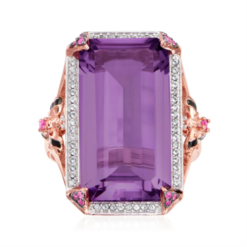 Ross-Simons amethyst and . multi-gemstone bumblebee ring in 18kt rose gold over sterling