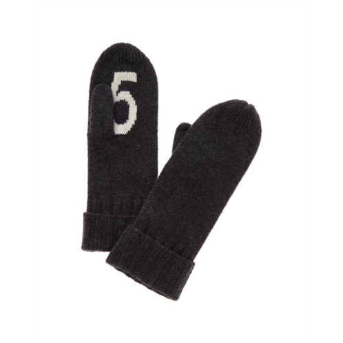 Hannah Rose hi-5 intarsia cashmere mittens