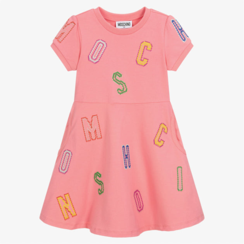 Moschino pink lettering fleece dress