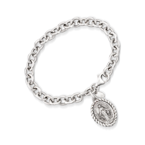 Ross-Simons italian sterling silver miraculous medal charm bracelet