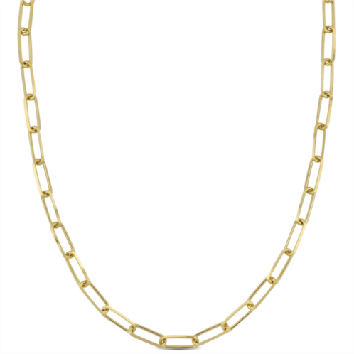 Mimi & Max 5mm diamond cut paperclip chain necklace in yellow plated sterling silver - 18 in