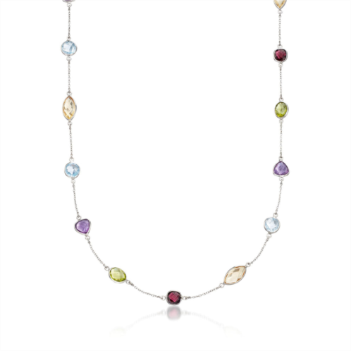 Ross-Simons multi-stone station necklace in sterling silver