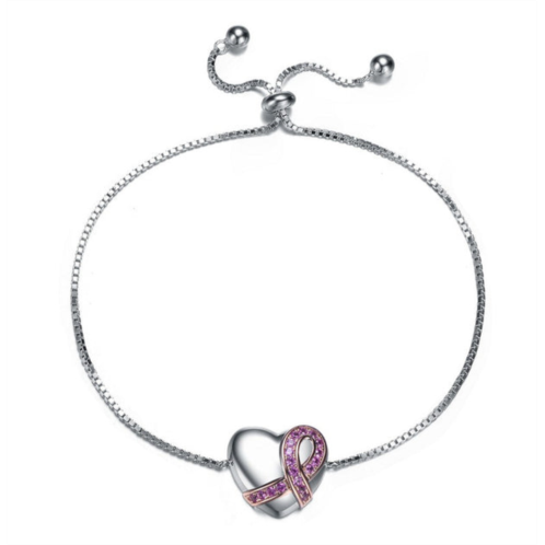 Rachel Glauber teens/young adults white gold plated with heart charm adjustable bracelet
