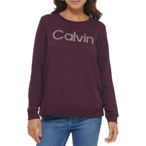 Calvin Klein womens ribbed trim logo sweatshirt