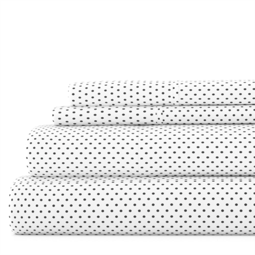 Ienjoy Home stippled light gray pattern sheet set ultra soft microfiber bedding