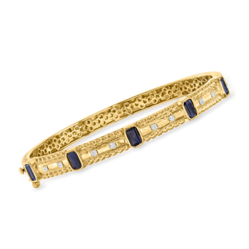 Ross-Simons sapphire and . diamond bangle bracelet in 18kt gold over sterling