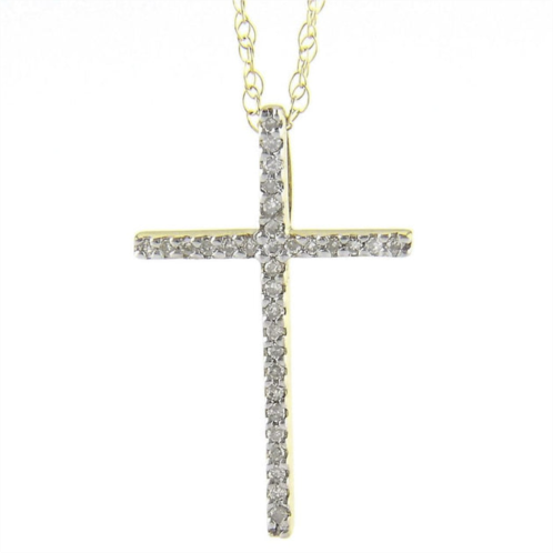 Monary small prong cross necklace (yg)