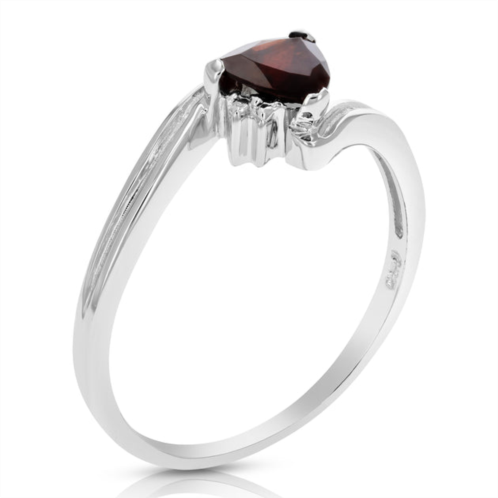 Vir Jewels 0.60 cttw garnet ring in .925 sterling silver with rhodium plating trillion