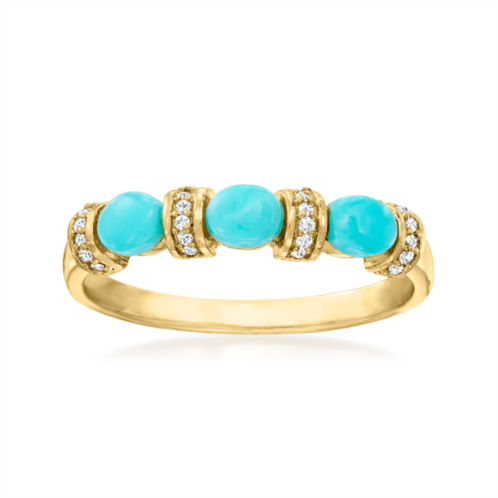 Canaria Fine Jewelry canaria turquoise ring with diamond accents in 10kt yellow gold