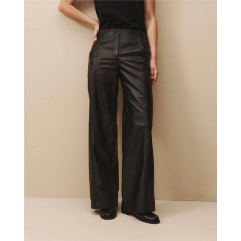 TWP leather demie pant in matte black