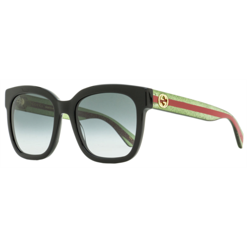 Gucci womens square sunglasses gg0034sn 002 black/green/red 54mm