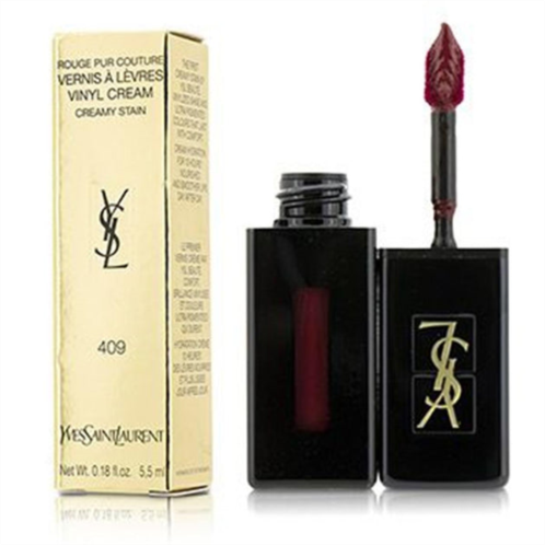 Yves Saint Laurent 206253 0.18 oz rouge pur couture vernis a levres vinyl cream creamy stain - no. 409 burgundy vibes
