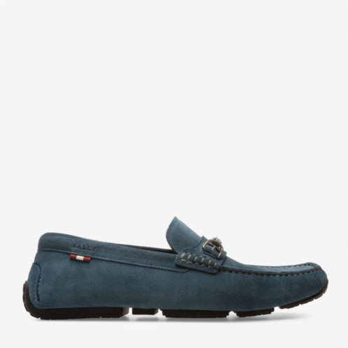 Bally pardue mens 6217543 blue suede loafers
