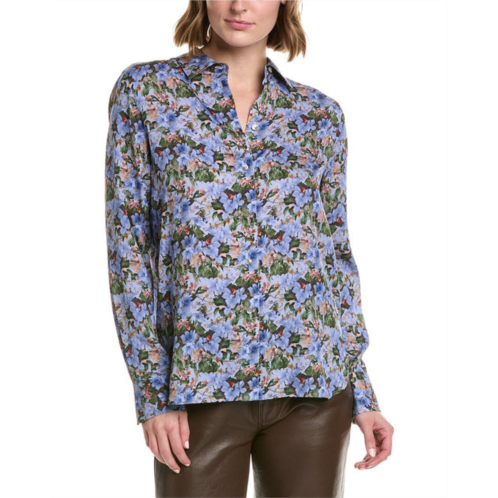 Vince wild primrose slim fitted silk-blend blouse