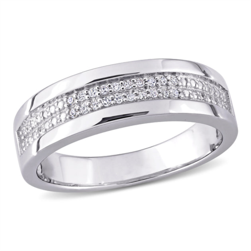 Mimi & Max 1/10ct tw diamond mens ring in sterling silver