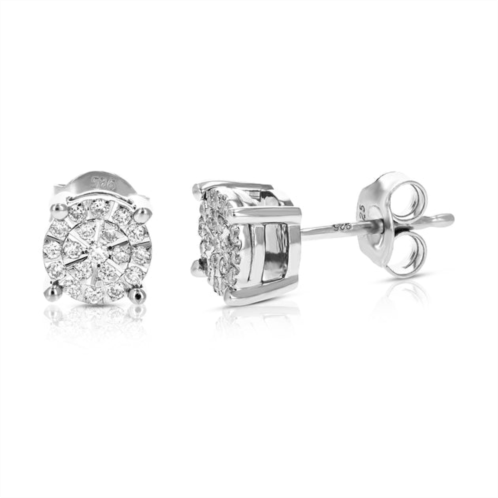 Vir Jewels 1/4 cttw round cut lab grown diamond stud earrings in .925 sterling silver prong set
