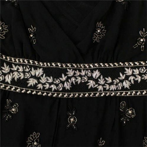 Amiri womens black embellished silk chiffon midi dress