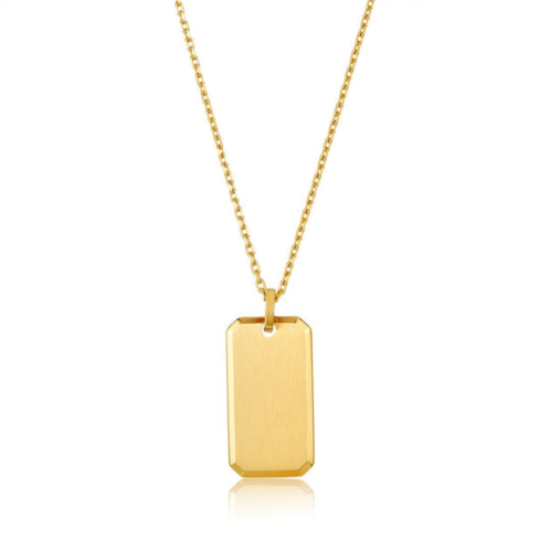 Adornia dog tag necklace 24 gold