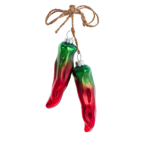 Kurt Adler 7in glass chili peppers ornament