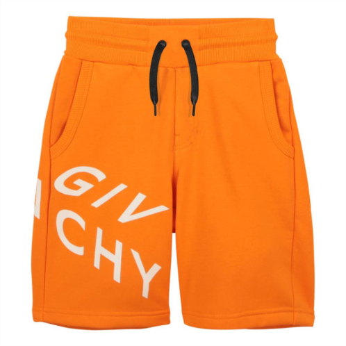 Givenchy orange logo print shorts