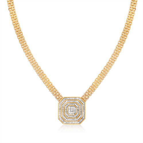 Ross-Simons diamond cluster necklace in 18kt gold over sterling
