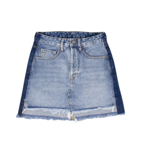Marcelo Burlon vintage wash denim mini skirt - blue